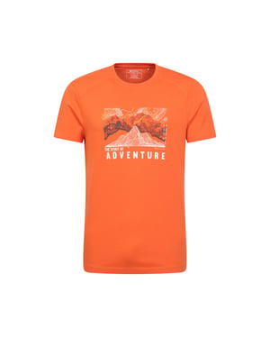 Mountain Warehouse Heren Avontuur Begint Biologisch Katoenen T-Shirt (Oranje)