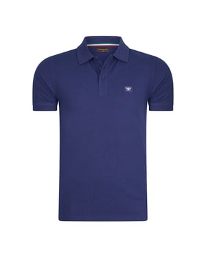 Cappuccino Italia Polo SS Polo Plain Pique Blauw
