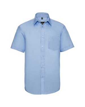 Russell Collection Heren Classic Ultimate Non-Iron Shirt met Korte Mouwen (Heldere lucht)