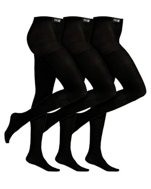 3-Paar Multipack Meisjes Thermoleggings voor de Winter | THMO | Zwarte Warme Leggings Ideaal voor School - Zwart