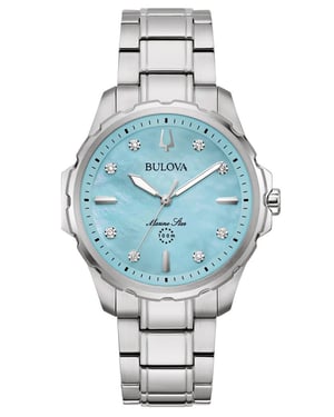 Bulova Marine Star Dames Zilver Horloge 96P248