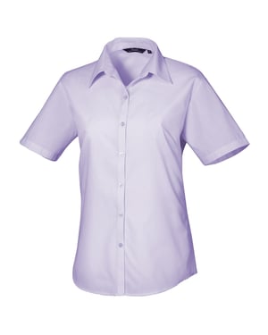 Premier Popeline blouse met korte mouwen / Gewoon werkoverhemd (Lila)