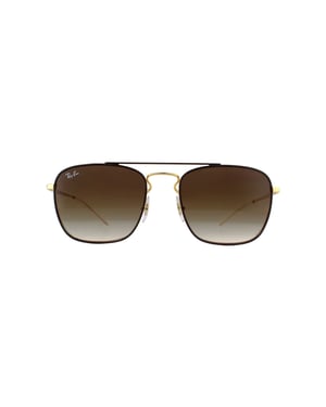 Ray-Ban Zonnebril 3588 905513 Gouden Bovenkant Op Bruin Bruin Verloop Donkerbruin