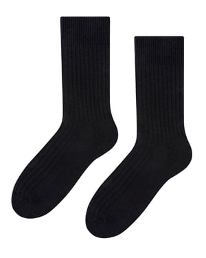 Steven - Heren Alpaca Wol Sokken - 1 Paar Warme Gebreide Boot Sokken voor Winter - Zwart