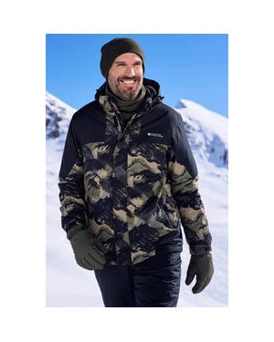Mountain Warehouse Heren Shadow II Printed Ski Jacket (Donkergroen)