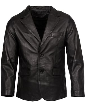 Blazer van zacht lamsleer met 2 knopen