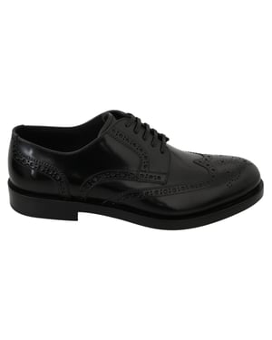 Dolce & Gabbana Zwarte Leren Derby Formele Brogueschoenen