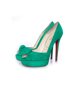 Muntgroene suède Greissimo pumps.