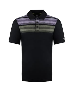 Island Green Matrix Heren Zwart/Lime Golf Poloshirt
