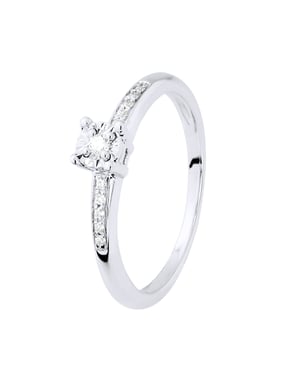 Diamond Solitaire ondersteund 0070 Cts Illusion 1 Ct White Gold set met vier klauwen