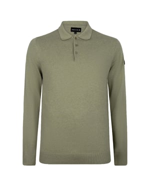 Presly & Sun Trui Brad Long Sleeve Knitted Polo Groen
