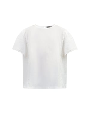 Dreimaster Blouseshirt met kant Meisje wit