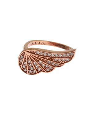 Nialaya Roze Goud 925 Zilver Dames Heldere CZ Ring