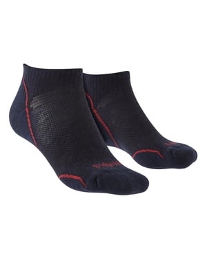 Bridgedale - Heren Wandelsokken Merino Laag - Marineblauw / Rood