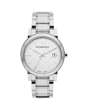 Burberry BU9000 Zilver Wijzerplaat Roestvrij Staal Unisex Horloge