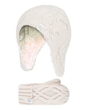 Heat Holders Meisjes Majestueuze Trapper Hat Mitts Set - Buttercream