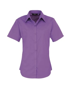 Premier Popeline blouse met korte mouwen / Gewoon werkoverhemd (Rijke Violet)