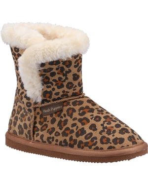 Hush Puppies Meisjes Ashlynn pantoffels met luipaardprint in suède (Luipaard)