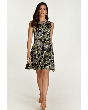 Olijf Bloemen Cloche Jurk
