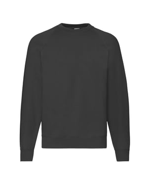 Fruit of the Loom Heren Klassiek 80/20 Raglan Sweatshirt (Zwart)