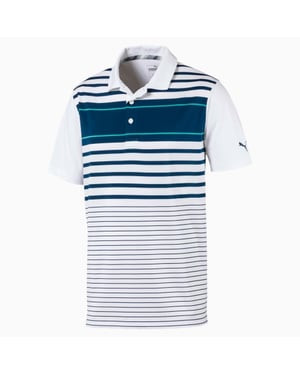 Puma Cobra Spotlight Gestreept Collared Sport Golf Poloshirt 577882 16