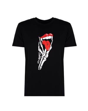 Les Hommes T-Shirt Tongue Prank Mannen zwart