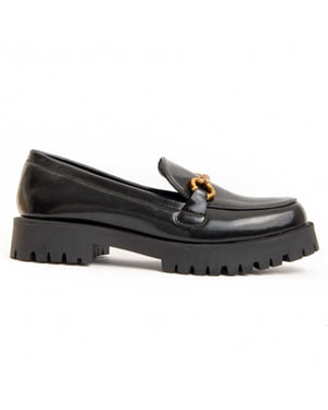 Montevita platform mocassin Macca3 In zwart