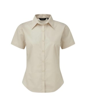 Premier Popeline blouse met korte mouwen / Gewoon werkoverhemd (Natuurlijk)