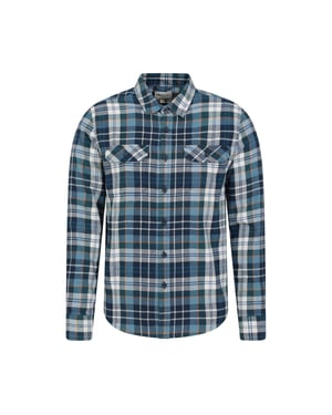 Mountain Warehouse Heren Overhemd met lange mouwen in molton (Lichtblauw)