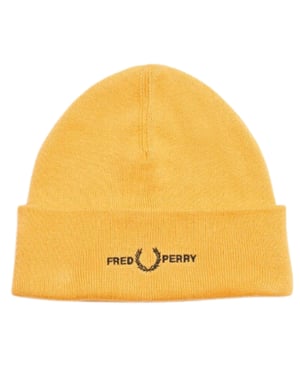 Fred Perry grafisch logo Golden Hour gele muts