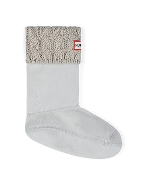 Hunter Original Cable Cuff Tall Kindersokken Wit