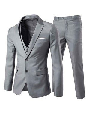 Grijs 3-delig slim-fit pak
