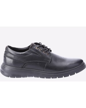 Hush Puppies Triton Zwarte Leren Veterschoenen Voor Heren