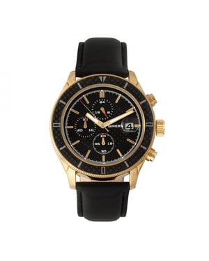 Breed Maverick chronograaf horloge met leren band en datum