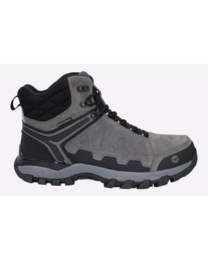 Hi-Tec V-Lite Explorer WP Koe Suède Leren Heren Wandelschoenen Antraciet/Grijs/Donkerblauw