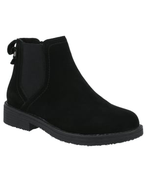 Hush Puppies Maddy Wijd Zwart Suède Dameslaarzen