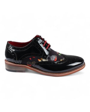 Justin Reess Heren Brogue Schoenen met Vlinderprint van Lakleer - Julius