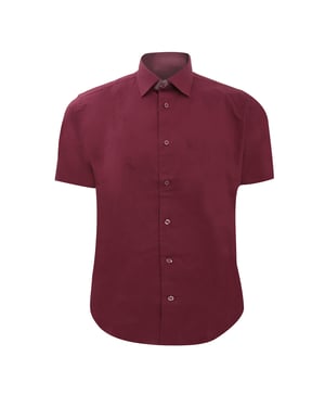 Russell Collectie Heren Korte Mouw Easy Care Gevoelig Overhemd (Haven)