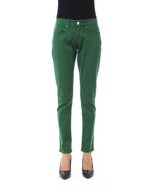 BYBLOS Vrouwen Groen Katoenen Jeans & Broek