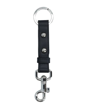 Dolce & Gabbana Heren Zwarte Leren Sleutelhanger