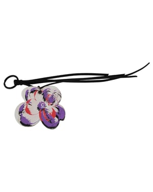 Costume National Heren wit leder vlinder logo sleutelhanger C'N'C sleutelhanger