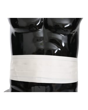 Dolce & Gabbana Witte Mannen Taille Riem 100% Zijde Cummerbund