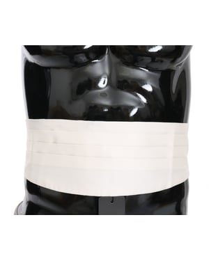 Dolce & Gabbana Witte Mannen Taille Riem 100% Zijde Cummerbund