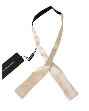 Dolce & Gabbana Beige Slim Skinny Herenstropdas 100% Zijde Stropdas