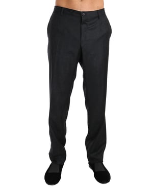 Dolce & Gabbana Grijze Katoenen Patroonde Formele Broek
