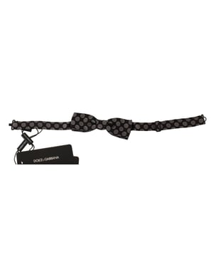 Dolce & Gabbana Bruin Zijde Polka Dot Jacquard Mannen Strik Papillon