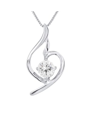 Solitaire vloer hanger zirkonium zilver 925 oxide wordt geleverd met een ketting aangeboden