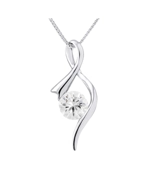 Solitaire hanger fancy zirkoniumoxide 925 geleverd met aangeboden ketting
