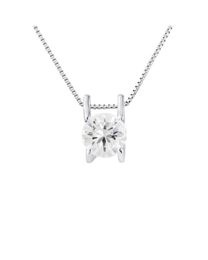 Solitaire hanger vierkant zirkoniumoxide 925 geleverd met aangeboden keten