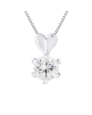 Harten hanger en zirkonium zilver 925 oxids geleverd met aangeboden ketting